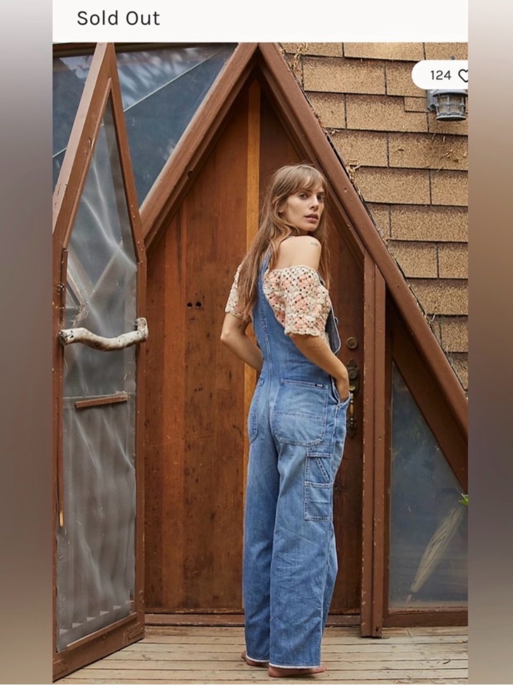 NWT Anthropologie Edwin Sadie Utility Denim Overalls RipTide Size L - Picture 2 of 10